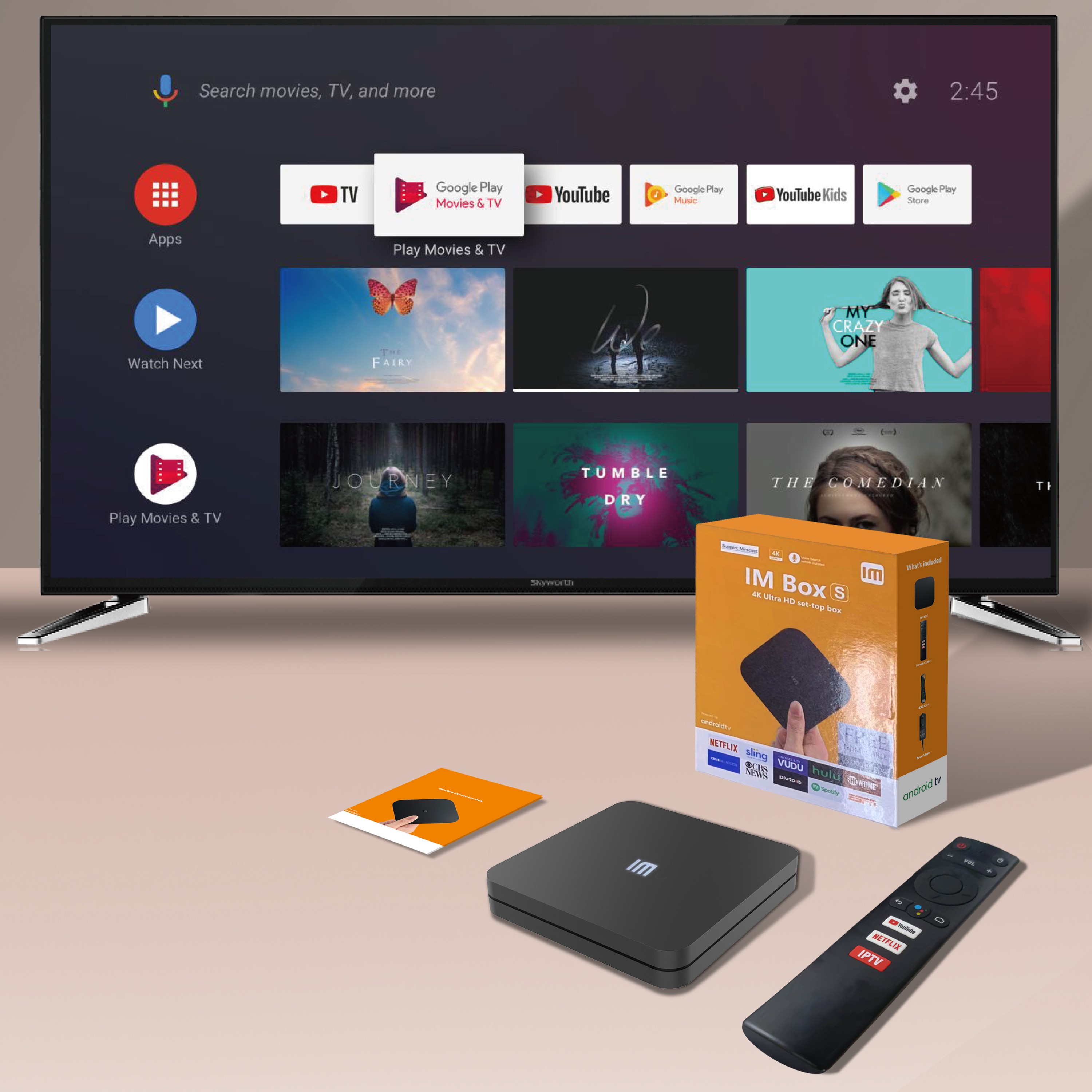 Mini PC IM Box, Android TV, Mira Cast, 4K Ultra HD, Quad-Core 2.0 GHz, telecomanda - imagine 8